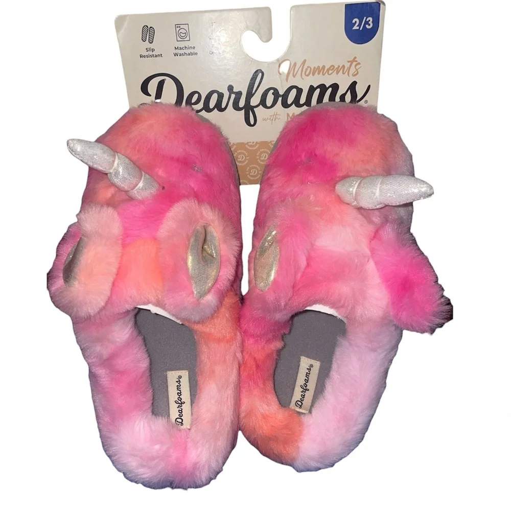 Dearfoams Unicorn Slipper size 2-3